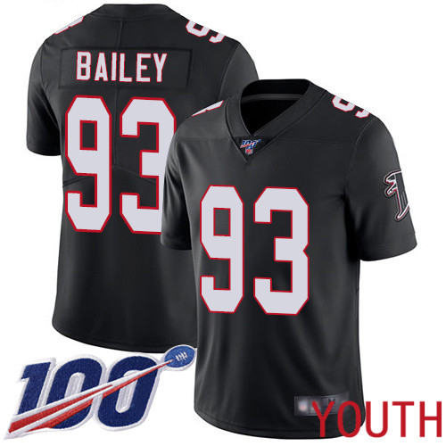 Atlanta Falcons Limited Black Youth Allen Bailey Alternate Jersey NFL Football #93 100th Season Vapor Untouchable->youth nfl jersey->Youth Jersey